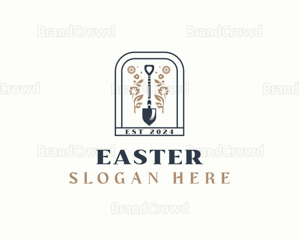 Shovel Floral Garden Logo