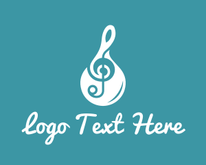 Music Teacher - Treble Clef Droplet logo design