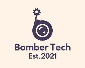 Bomber - Purple Bomb Eye logo design