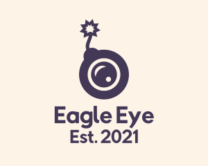 Purple Bomb Eye logo design