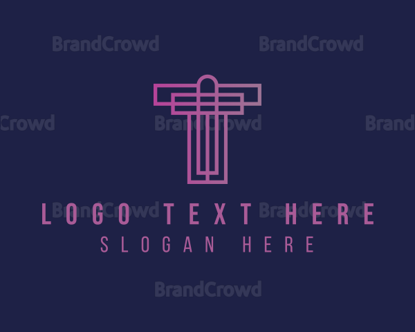 Gradient Religion Cross Logo