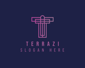 Gradient Religion Cross logo design