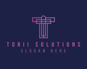 Gradient Religion Cross logo design