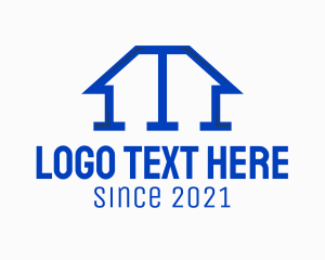 Home Builder - Blue Home Piping logo design