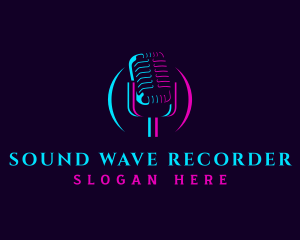 Microphone Media Recording logo design