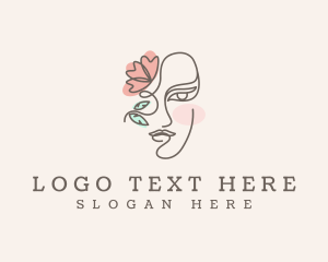 Woman - Floral Elegant Face logo design