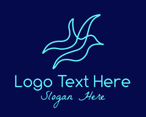 Blue Bird - Blue Hummingbird Bird logo design