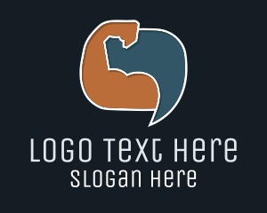 Bubble - Arm Flex Chat Bubble logo design