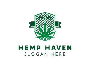 Marijuana Dispensary Shield logo design