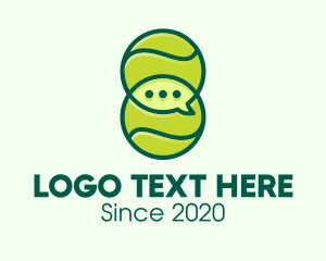 Tennis - Green Tennis Ball Chat logo design