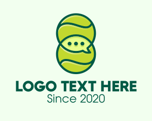 Message - Green Tennis Ball Chat logo design