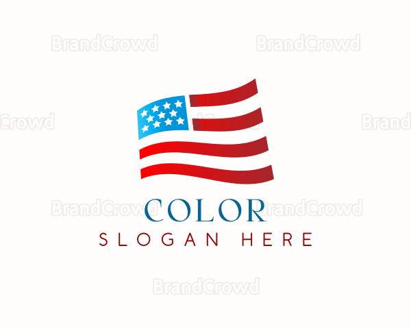 Patriotic American Flag Logo