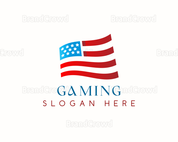 Patriotic American Flag Logo