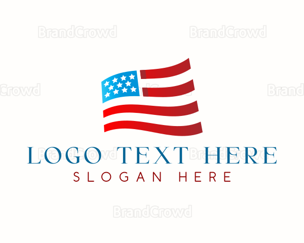 Patriotic American Flag Logo