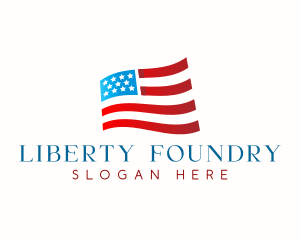 Patriotic American Flag logo design