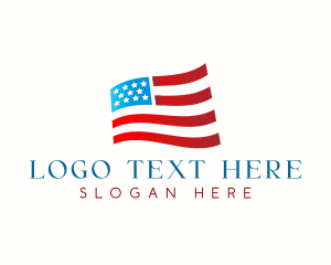 America - Patriotic American Flag logo design