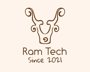 Ram - Minimalist Ornate Ram logo design