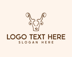 Ram - Minimalist Ornate Ram logo design