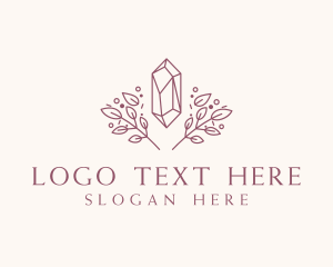 Handicraft - Elegant Crystal Leaf logo design