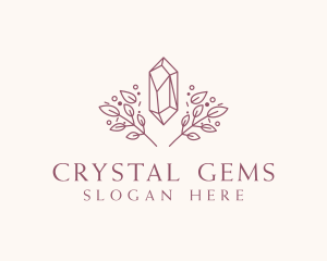 Elegant Crystal Leaf logo design