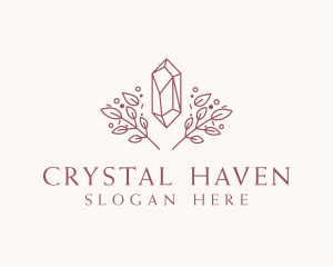 Elegant Crystal Leaf logo design