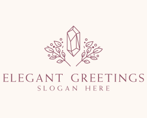 Elegant Crystal Leaf logo design