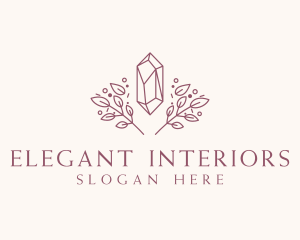 Elegant Crystal Leaf logo design