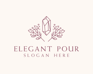 Elegant Crystal Leaf logo design