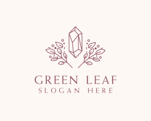 Elegant Crystal Leaf logo design