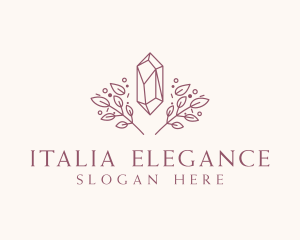 Elegant Crystal Leaf logo design