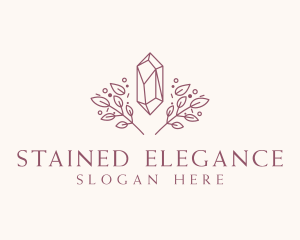 Elegant Crystal Leaf logo design