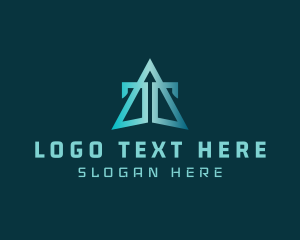 Professional - Arrowhead Geometric Point Letter T logo design