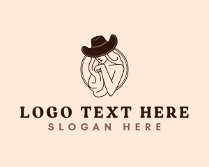 Western - Western Cowgirl Hat logo design