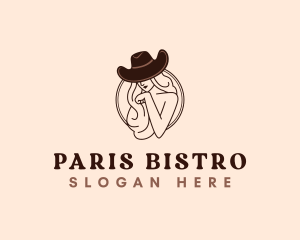 Western Cowgirl Hat logo design