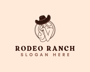 Western Cowgirl Hat logo design