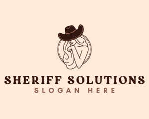 Western Cowgirl Hat logo design