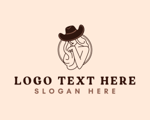 Ranch - Western Cowgirl Hat logo design