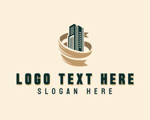 Ribbon - High Rise Building Realty logo design