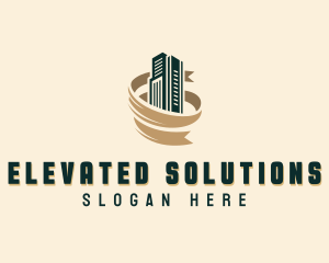 High Rise Building Realty logo design