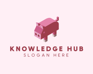 Toy Store - Isometric Animal Pig logo design