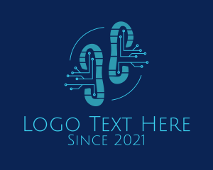 Running Shoe - Digital Tech Shoe logo design