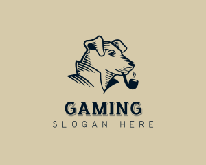 Tobacco Pipe - Smoking Dog Investigator logo design