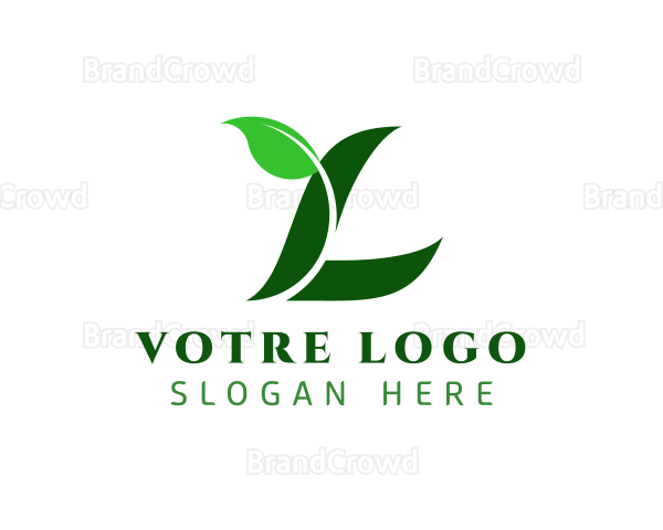 Organic Leaf Letter L Logo