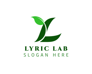 Organic Leaf Letter L logo design