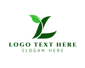 Yoga - Organic Leaf Letter L logo design