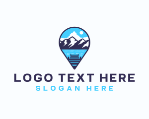 Ocean - Mountain Lake Location Pin logo design
