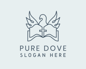 Dove Wings Bible Cross logo design