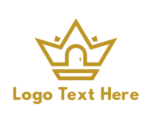 Land Developer - Gold House Crown logo design