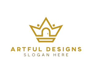 Gold House Crown logo design