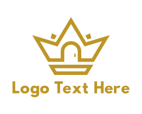 Queen - Gold House Crown logo design